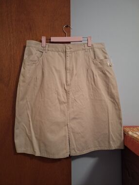 Carolina Blues NWOT VTG Classic 100% Cotton A-Line Khaki Skirt Women's Size 18W